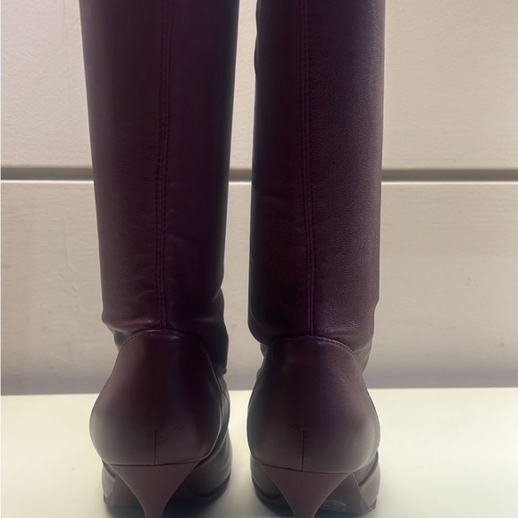 Agl MADE IN ITALY LEATHER Burgundy Heeled Boots with Stiletto Heel - Picture 7 of 8